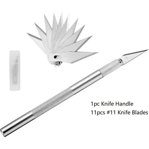 Metal Scalpel Knife Blades #11 Non-slip Cutter Engraving Craft Knives Blades for Mobile Phone Laptop PCB Repair Hand Tools