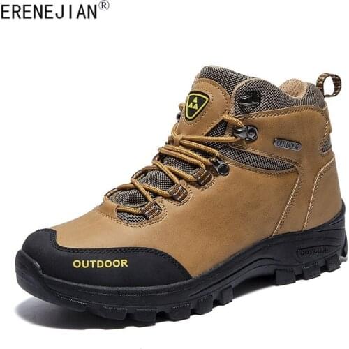 ERENEJIAN Mens Outdoor Hiking Climbing Ankle Boots Waterproof Strekking Tactical Combat Shoes For Male Lace Up Work Footwear
