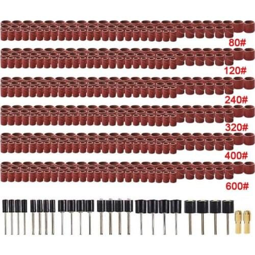 458pcs Sanding Belts Drum Sanding Kit Sanding Bands Grinding Polishing Rotary Tool + Drum Mandrels Accessories