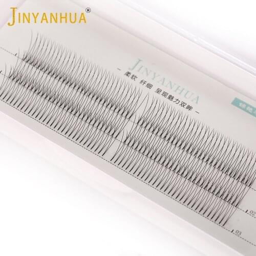 2D 3rows fluffy false eyelashes 0.1mm hand-made mink natural volume eyelashes premade fan eyelash extensions 3d 4d 5d 12rows