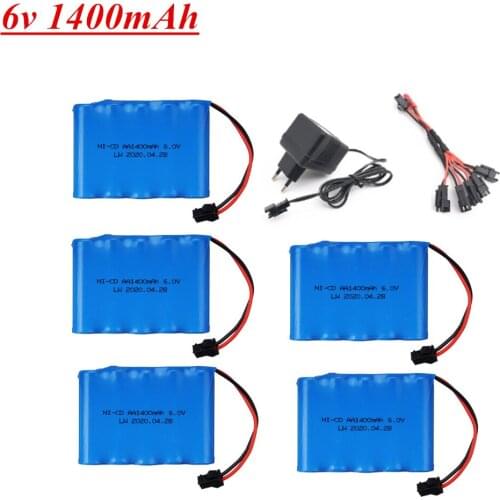 6V 1400mah Ni-CD Battery with Charger Set For Rc toys Trains Robots Boats Cars Tanks Guns tools parts AA 6v Battery Pack
