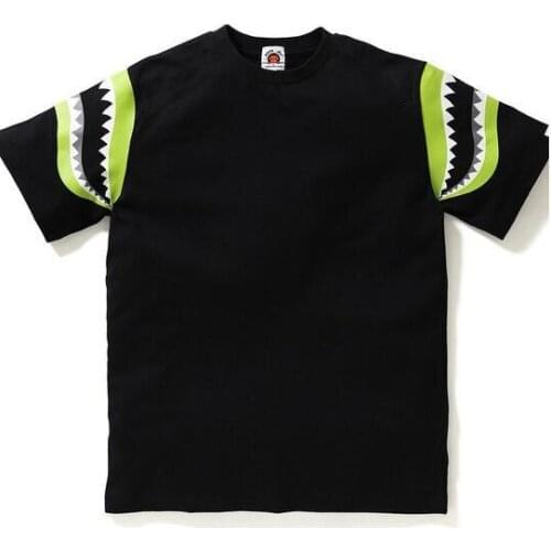 New Kids Boy Girls Cartoon Double Shark Animal Printed Shirt Summer Short Shirts Tops Causal Clothes