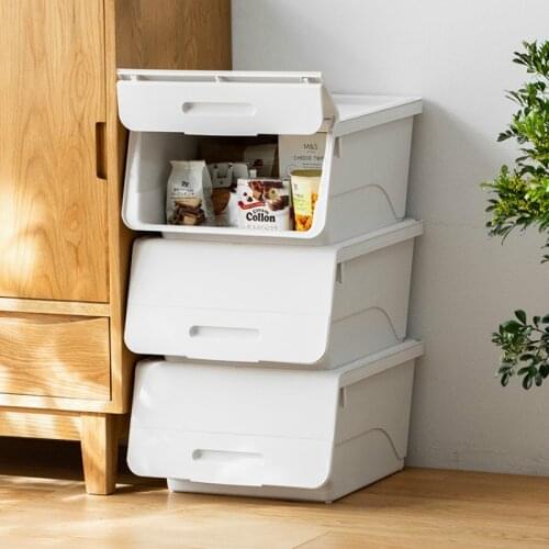 Flip storage box plastic household wardrobe clothes sundries plastic storage bin childrens toy snack organizer box mx9201726