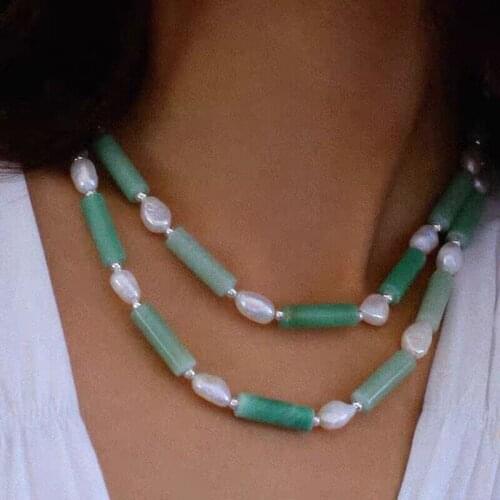 Natural stone joint natural irregularity pearl necklace choker high quality women jewelry for party