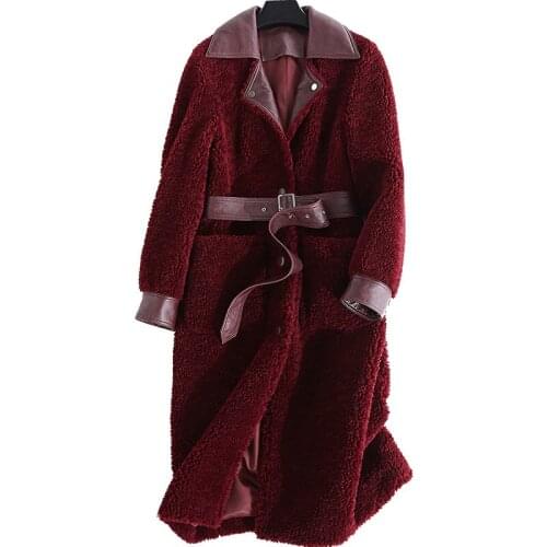 Real Coat Fur Wool Jacket Korean Long Coats Women Clothes 2021 Lambswool Winter Coat Women Sheep Shearing Fur Women Tops ZT364