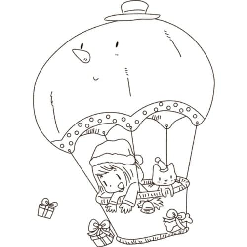 10x8 Girl on a steam ball Transparent Clear Silicone Stamp Seal for DIY scrapbooking photo album Decorative clear stamp