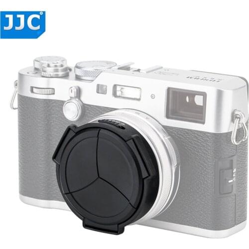 JJC Silver Black ABS Self-retaining Automatic Open Close Auto Lens Cap For Fujifilm FINEPIX X100 X100S X100T X100F X70 Camera