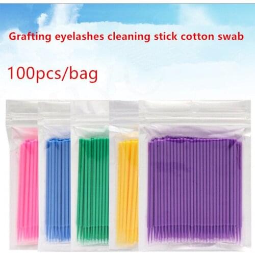 100Pcs/bag Disposable MicroBrush Eyelashes Extension Individual Lash Removing Swab Micro Brush For Eyelash Extension Tools