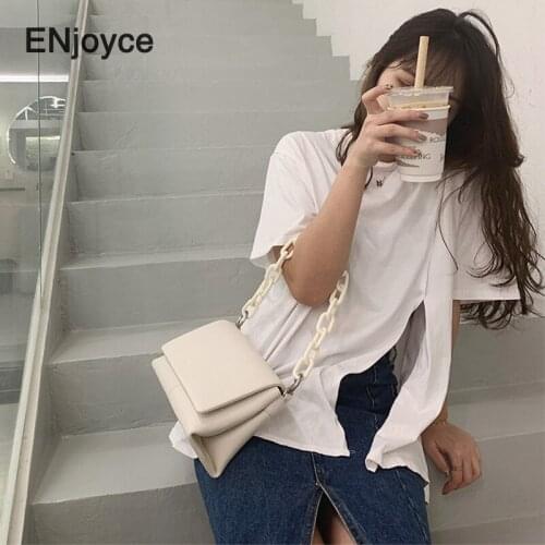 Women Genuine Leather Chain Square Shoulder Bag 2020 Korean INS Style Ladies Fashion Luxury Chic Handbag Messenger Bags