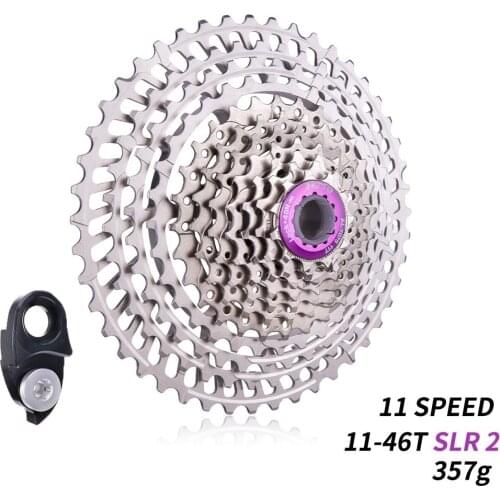 Ultralight MTB 11 Speed SLR Cassette 11-46T 11S Wide Ratio Silver CNC 11V K7 HG Compatible Mountain Bike Freewheel Sprocket