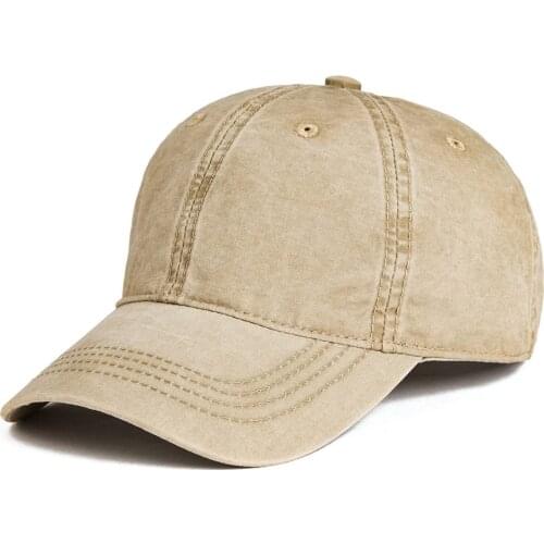 VOBOOM Washed Cotton Baseball Cap Men Plain Adjustable Golf Dad Hat Spring Summer Sun Protection Caps 161
