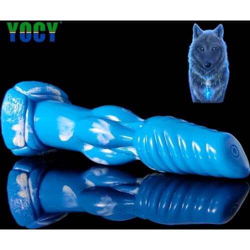 YOCY Huge Wolf Dildo Dog Dick Strong Suction Cup Silicone Multi-Color Canine Fantsy Sex Toy For Lesbian Big Knot Masturbators