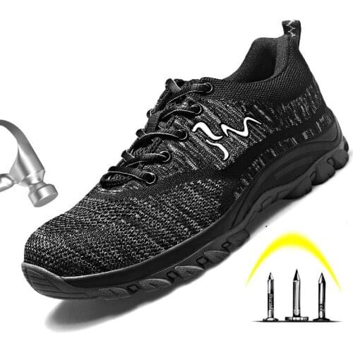 Safety shoes men women steel Toe Cap work boots outdoor high quality Punctureproof Sole Construction labor Boots Plus size 45 46