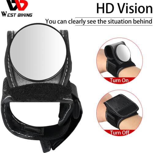 Good Hand Cycling Wrist Mirror Rear View Rearview Safety Bike Arm Back Mirror WEST BIKING Bicycle Rear Reflector Wrist Mirror