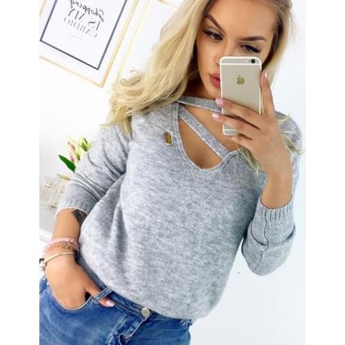 Autumn Winter Knitted Sweaters Women 2021 Loose Sweater Women Pullovers Jumper V-neck Long Sleeves Female Sweaters Femme Tops