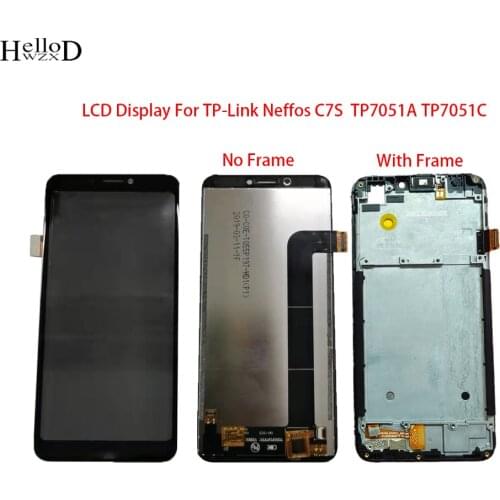 Mobile Digiziter Panel With Frame For TP-Link Neffos C7s TP7051A TP7051C LCD Display Touch Screen Assembly Sensor Tools Tape