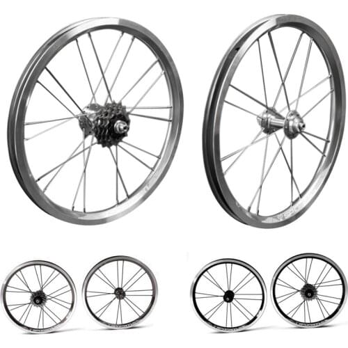 SPOMANN 16-Inch/305 Outer 5-Speed V-Brake BMX Folding Bike Bicycle Wheel Set Front 2 Rear Four Bearing