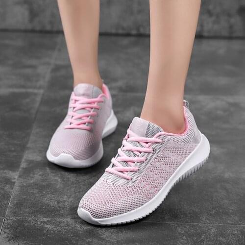 2020 New Women Shoes Flats Fashion Casual Ladies Shoes Woman Lace-Up Mesh Breathable Female Sneakers Zapatos De Mujer