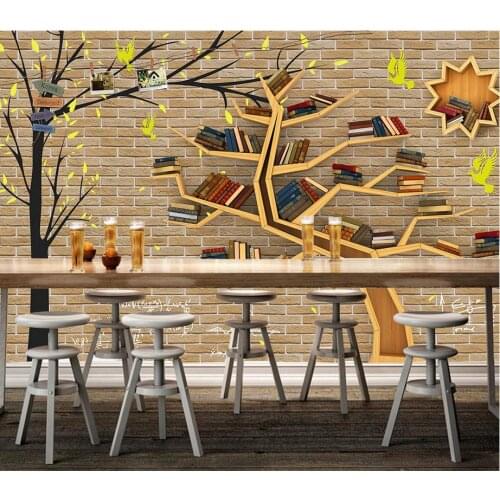 3d wallpaper for room Tree bookshelf backdrop mural 3d wallpaper modern living room wallpapers