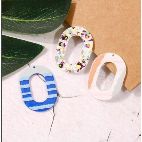 4pcs Acrylic O shape Charms Earring Big Ellipse Pendant DIY Jewelry Accessories