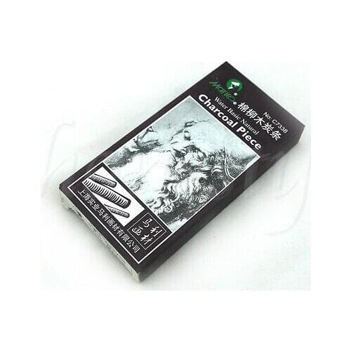 6pcs Charcoal Sticks Bar Sketch Art Drawing Sketching Oil Painting Willow & Case