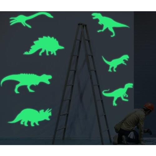 9 Pieces / one set Glow In The Dark Dinosaurs Kid Toys for Children Stickers Ceiling Decal for Baby Home Decoration Boys Girls
