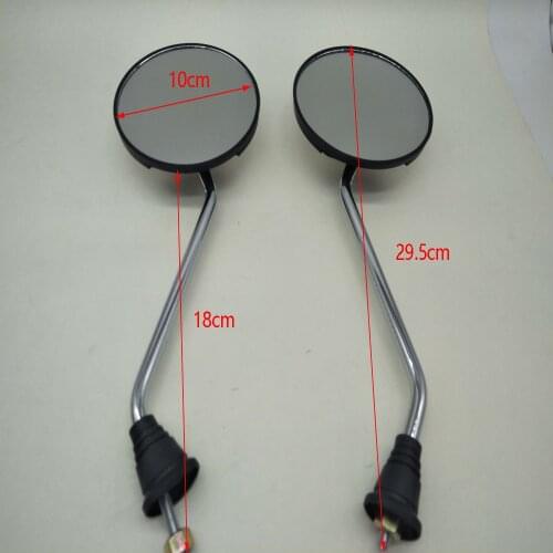 A714 Universal 1 Pair Motorcycle Back View Mirror Round Shape With 6mm 8mm Clockwise 2 Colorway Silver Black