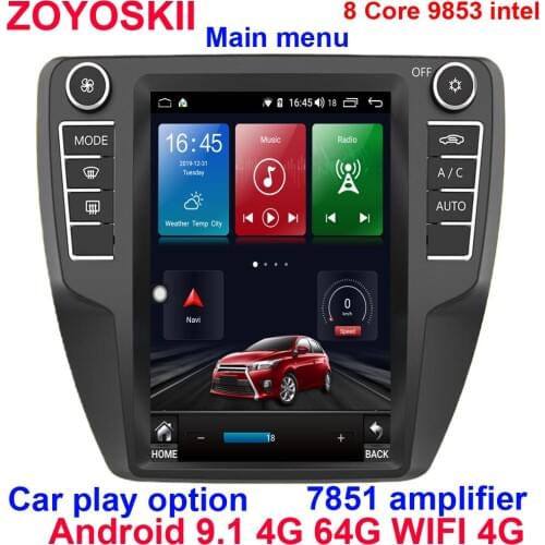 ZOYOSKII Android 9.0 os 10.4 inch vertical screen CAR radio GPS bluetooth navigation player for vw jetta sagitar 2012-2017