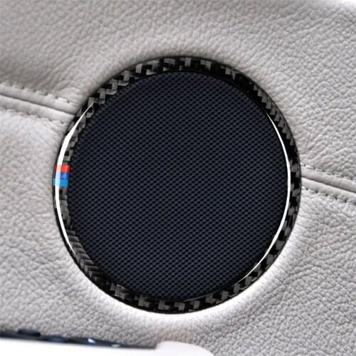 Carbon Fiber Car Audio Speaker Car Door Loudspeaker Frame Cover Trim for BMW X5 E70 E71 Stylish Car Accessories Car Sticker 4pcs