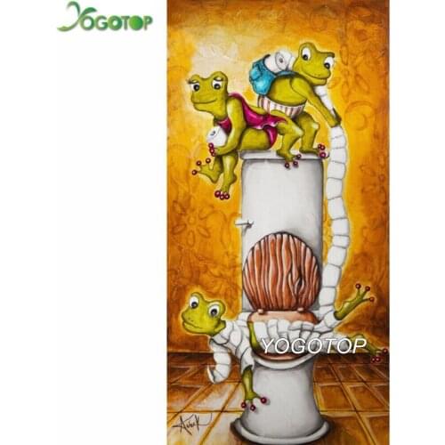Large frogs Toilet paper diamond embroidery full round square Diy diamond painting mosaic cartoon funny frogs Picture YY2881