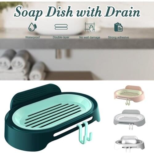 Sponge Holder PP Wheat Straw Storage Rack Drain Soap Box Tray Soapbox 1 Pcs Shower Soap Tray Tool Soap Dish Plate Holder