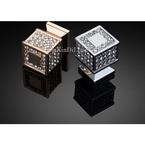 European Luxury 10PCS Inlaid Crystal Furniture Handles Cupboard Wardrobe Drawer Wine Cabinet Pulls Handles and Knobs Chrome/Gold
