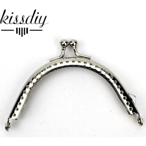 8.5 CM Glossy Silver Metal Purse Frame cheap basic clasp bag Accessory 20pcs/lot KISSDIY