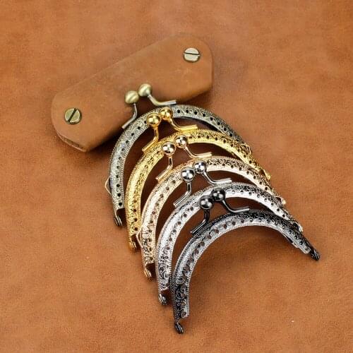 10Pcs 8.5CM Round Vintage Metal Clasp For Bag Coin Purse Frame Clasp Sewing Kiss Clasp Bags Clutch Bag DIY Lock Hardware