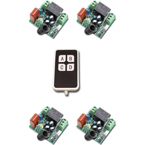 Best Quality 220V 10A 1 Channel Wireless Relay Remote Control Switch RF Mini Receiver Input Output 220V 315Mhz / 433.92Mhz