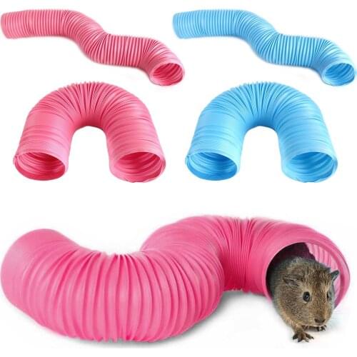 Small Animals Collapsible Play Tunnel Rabbit Ferret Guinea Pig Hamster Cats Suede Tubes Extensible Funny Toy Indoor Pet Products