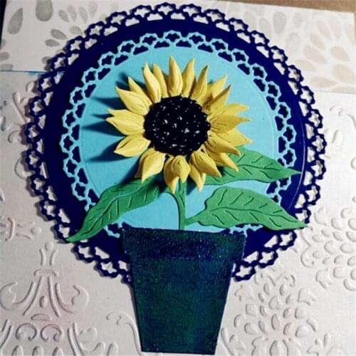 A potted flower sunflower sunflower flower hand-embossed DIY album card scrapbook metal cutting mold