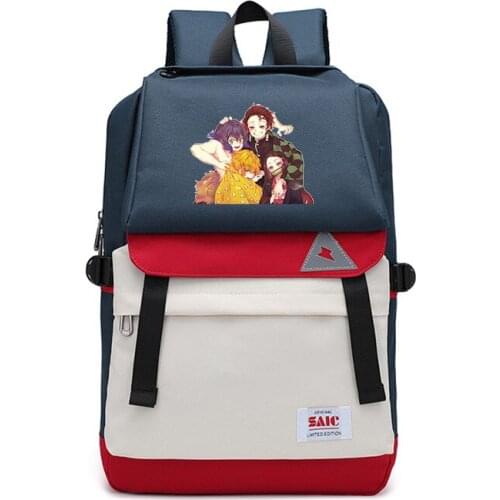 Kimetsu No Yaiba Cute Cartoon Character School Backpack Fashion Casual Travel Camp Unisex Bags Multifunctional Oxford Bookbags