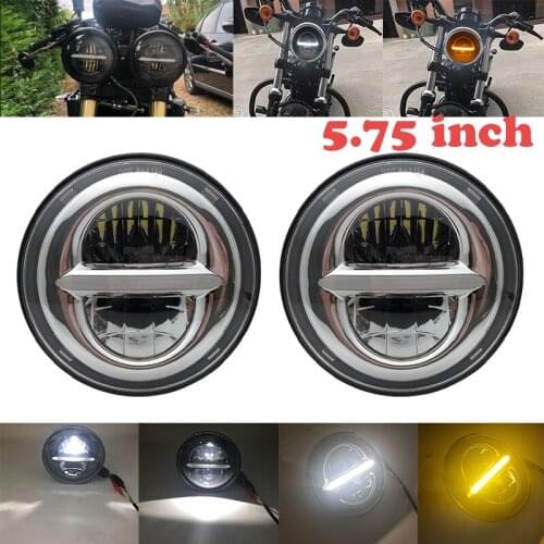 5 3/4" LED Headlights DRL 5.75 inch Iron 883 Dyna Headlamp for Triumph Rocket iii 3 Speed Tripl & Street Triple Driving Light