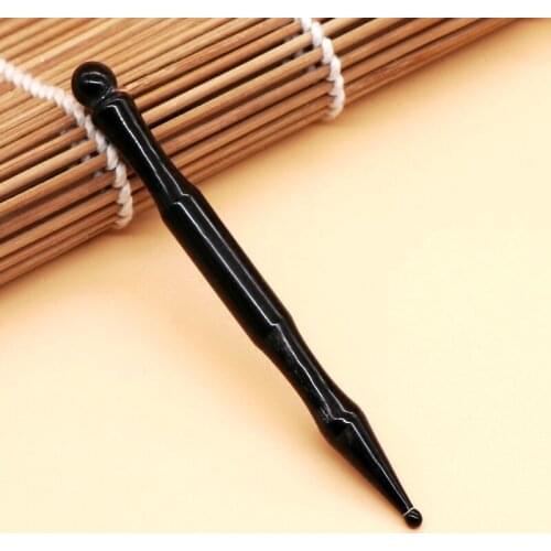 Natural Horn Pencil Meridian Point Sticks Facial Eye Care Tool Scraping Board Massage Stick Detox Beauty Dialing Acupoint Pen