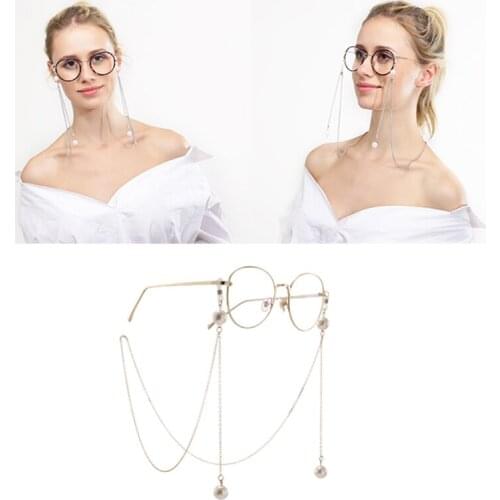 Unisex Eye Glasses Sunglasses Spectacles Imitation Pearls Vintage Chain Holder Cord Lanyard Necklace For Reading 2019 Fashion