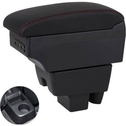 Armrest Box For Skoda Fabia Armrest central console leather storage accessories car styling with usb interface