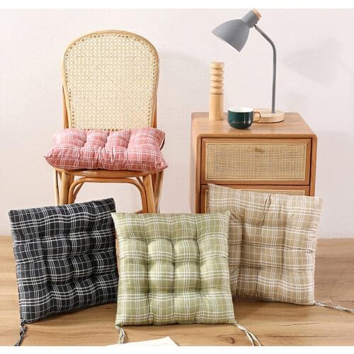 Seat Cushion Floor Cushions Plaid Pattern For Living Room Office Chair Pad Tatami Sofa Throw Pillow Decor Home Textile 40*40cm
