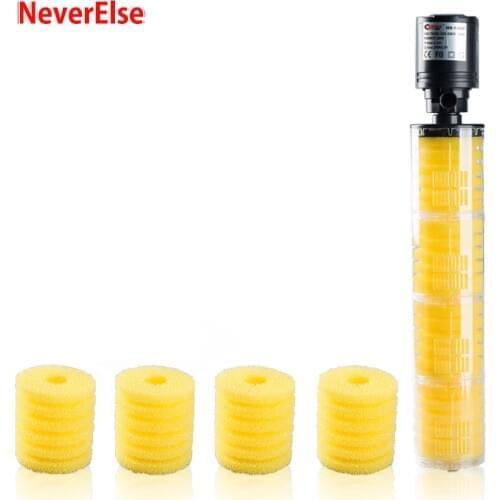 New Fish Tank Filter Aquarium Submersible Pump Clean Circulate Water Add Air Oxygen 12/18/25/35W Replaceable Filter Media Sponge
