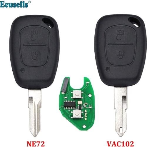 2 Buttons Remote Key 433MHz with PCF7946 Chip for Renault Master Traffic Kango Vauxhall Vivaro Movano NE72 or VAC102 Blade