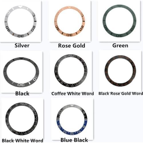 38mm/38.5mm Ceramic Watch Bezel Insert For Mens Watch Face Multiple Styles Watches Replace Accessories Inner Diameter 30.7mm