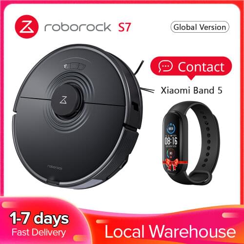 Black Roborock S7 robot vacuum cleaner for home sonic mopping ultrasonic carpet clean alexa mop lifting upgrade for S5 max