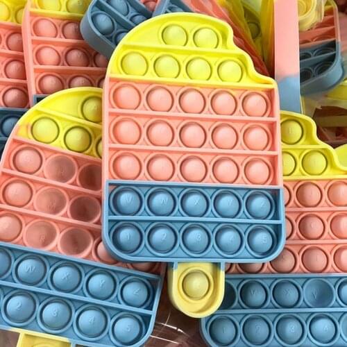 Pressure Reduction Fun Creative Gifts Children Adult Stress Reliever Squeeze Toy Fun Ice Cream Push Bubble Toy