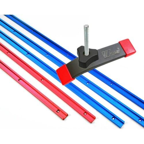T Track Hold-Down Clamp 300-800MM Woodworking Chute Rail T-track T-slot Miter Track Jig T Screw Fixture Slot 19x9.5mm