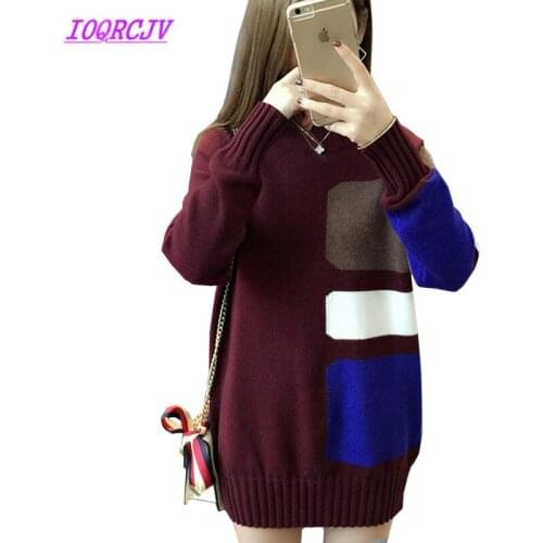 2018 Knitted Sweater Women Autumn Winter Bottom Sweater Large size loose Thick Warm Pullovers Sweater 70KG can wear IOQRCJV Q036